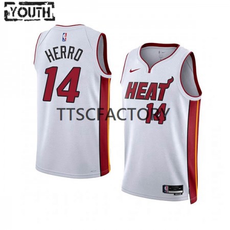 Kinder NBA Miami Heat Trikot Tyler Herro 14 Nike 2022-23 Association Edition Weiß Swingman